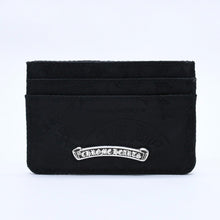 Load image into Gallery viewer, 新品未使用 CHROME HEARTS クロムハーツ DOUBLE SIDE ダブルサイド カードケース ナイロン シルバー925 ブラック 総柄 中古 4a004318