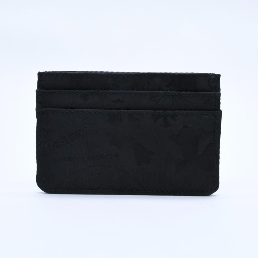 新品未使用 CHROME HEARTS クロムハーツ DOUBLE SIDE ダブルサイド カードケース ナイロン シルバー925 ブラック 総柄 中古 4a004318