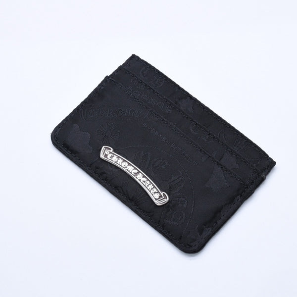 New and unused CHROME HEARTS DOUBLE SIDE double side card case nylon silver 925 black all over pattern used 4a004318