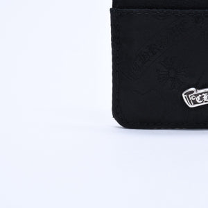 New and unused CHROME HEARTS DOUBLE SIDE double side card case nylon silver 925 black all over pattern used 4a004318