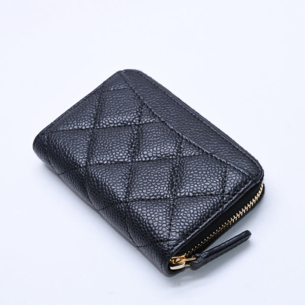 極美品 CHANEL シャネル クラシック ジップ コインケース AP0216 キャビア極美品 CHANEL シャネル クラシック ジップ コインケース AP0216 マトラッセ キャビアスキン ランダム番台 ブラック 財布 カードケース ゴールド金具 中古 4a004257
