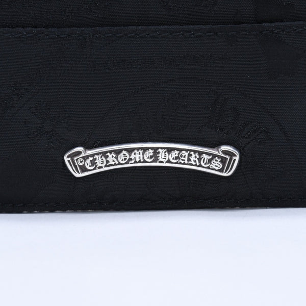 New and unused CHROME HEARTS DOUBLE SIDE double side card case nylon silver 925 black all over pattern used 4a004318
