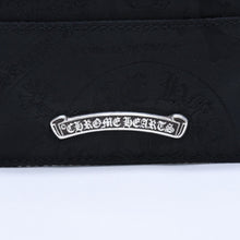 Load image into Gallery viewer, 新品未使用 CHROME HEARTS クロムハーツ DOUBLE SIDE ダブルサイド カードケース ナイロン シルバー925 ブラック 総柄 中古 4a004318