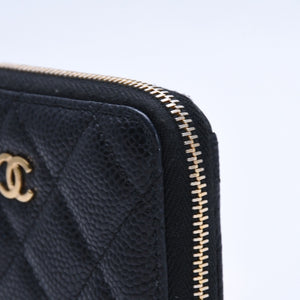 極美品 CHANEL シャネル クラシック ジップ コインケース AP0216 キャビア極美品 CHANEL シャネル クラシック ジップ コインケース AP0216 マトラッセ キャビアスキン ランダム番台 ブラック 財布 カードケース ゴールド金具 中古 4a004257