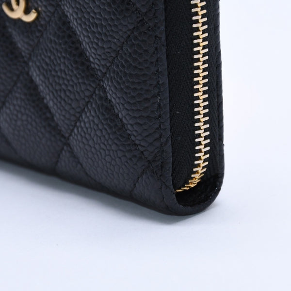 極美品 CHANEL シャネル クラシック ジップ コインケース AP0216 キャビア極美品 CHANEL シャネル クラシック ジップ コインケース AP0216 マトラッセ キャビアスキン ランダム番台 ブラック 財布 カードケース ゴールド金具 中古 4a004257