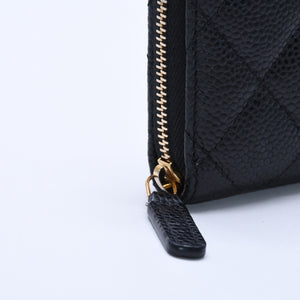 極美品 CHANEL シャネル クラシック ジップ コインケース AP0216 キャビア極美品 CHANEL シャネル クラシック ジップ コインケース AP0216 マトラッセ キャビアスキン ランダム番台 ブラック 財布 カードケース ゴールド金具 中古 4a004257