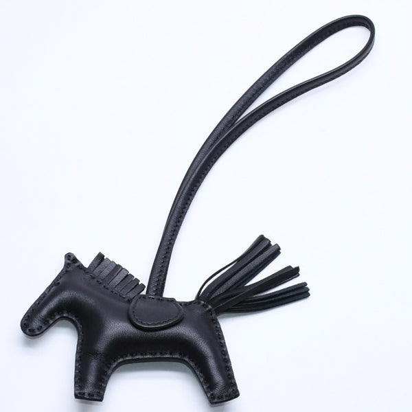 極美品 HERMES エルメス チャーム バッグチャーム ロデオPM SO BLACK ソーブラック アニョーミロ U刻印 中古 4a004255