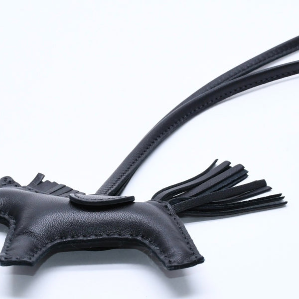 極美品 HERMES エルメス チャーム バッグチャーム ロデオPM SO BLACK ソーブラック アニョーミロ U刻印 中古 4a004255
