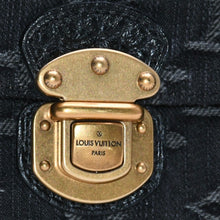 画像をギャラリービューアに読み込む, 極美品 LOUIS VUITTON ルイヴィトン モノグラムデニム ポルトフォイユ アメリア M95512 三つ折り財布 ブラック イエロー ゴールド金具 中古 4a004267