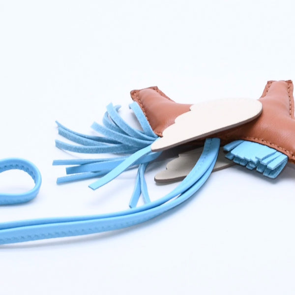 極美品 HERMES エルメス ロデオチャーム ペガサスPM ゴールド セレステ クレ アニョーミロ スイフト バッグチャーム W刻印 中古 4a004260