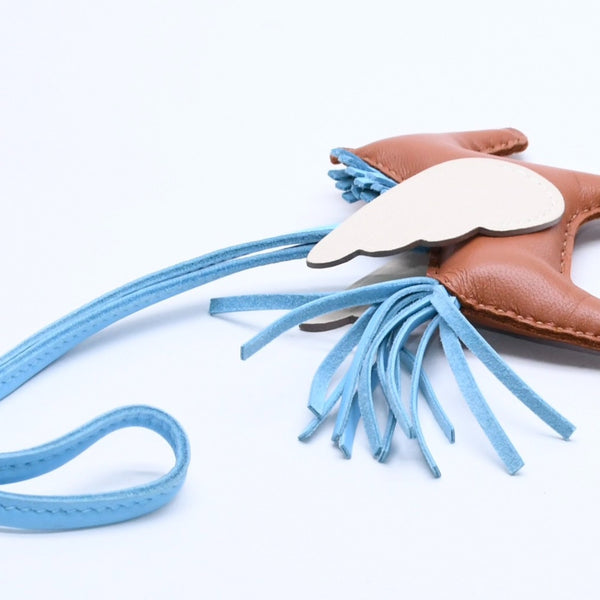 極美品 HERMES エルメス ロデオチャーム ペガサスPM ゴールド セレステ クレ アニョーミロ スイフト バッグチャーム W刻印 中古 4a004260