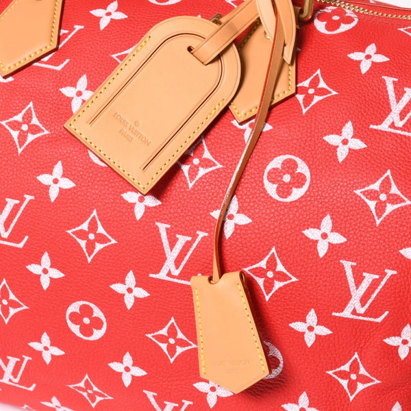 新品同様 LOUIS VUITTON ルイヴィトン スピーディ P9 バンドリエール40 M24420 2WAY ボストンバッグ レッド ゴールド金具 中古 4a004277