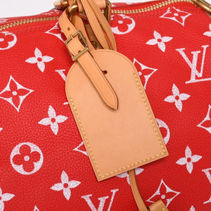 新品同様 LOUIS VUITTON ルイヴィトン スピーディ P9 バンドリエール40 M24420 2WAY ボストンバッグ レッド ゴールド金具 中古 4a004277