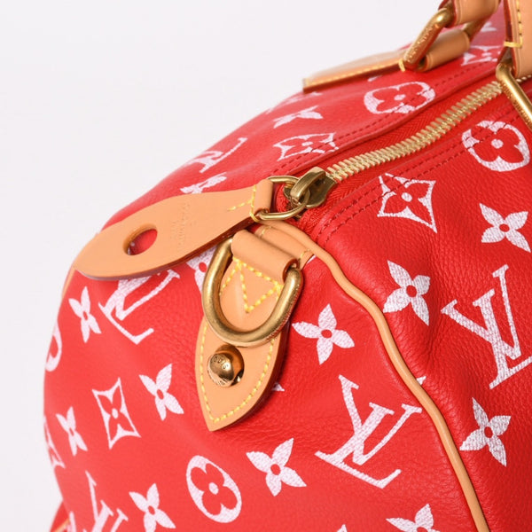 新品同様 LOUIS VUITTON ルイヴィトン スピーディ P9 バンドリエール40 M24420 2WAY ボストンバッグ レッド ゴールド金具 中古 4a004277
