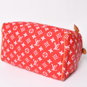 新品同様 LOUIS VUITTON ルイヴィトン スピーディ P9 バンドリエール40 M24420 2WAY ボストンバッグ レッド ゴールド金具 中古 4a004277