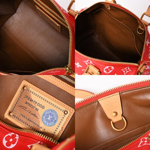 新品同様 LOUIS VUITTON ルイヴィトン スピーディ P9 バンドリエール40 M24420 2WAY ボストンバッグ レッド ゴールド金具 中古 4a004277