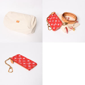 新品同様 LOUIS VUITTON ルイヴィトン スピーディ P9 バンドリエール40 M24420 2WAY ボストンバッグ レッド ゴールド金具 中古 4a004277