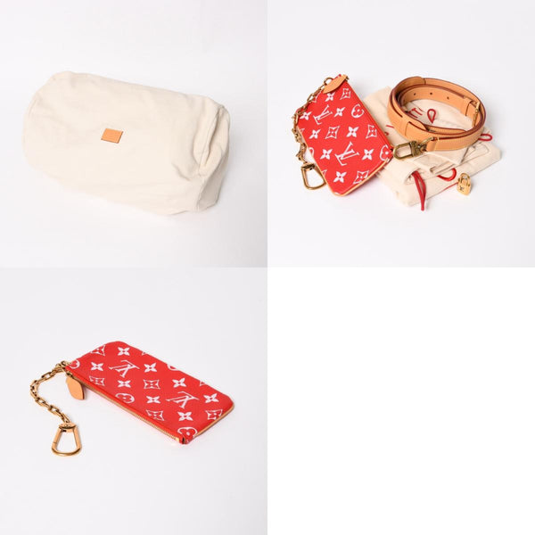 新品同様 LOUIS VUITTON ルイヴィトン スピーディ P9 バンドリエール40 M24420 2WAY ボストンバッグ レッド ゴールド金具 中古 4a004277