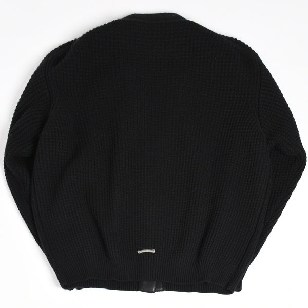 新品同様 CHROME HEARTS クロムハーツ カシミヤ ニットカーディガン サイズM CHクロスパッチ 1パッチ ブラック シルバー925 中古 4a004332