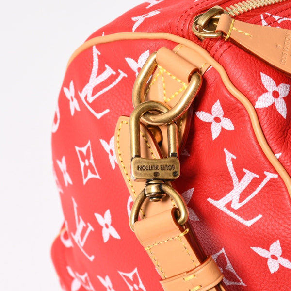 新品同様 LOUIS VUITTON ルイヴィトン スピーディ P9 バンドリエール40 M24420 2WAY ボストンバッグ レッド ゴールド金具 中古 4a004277