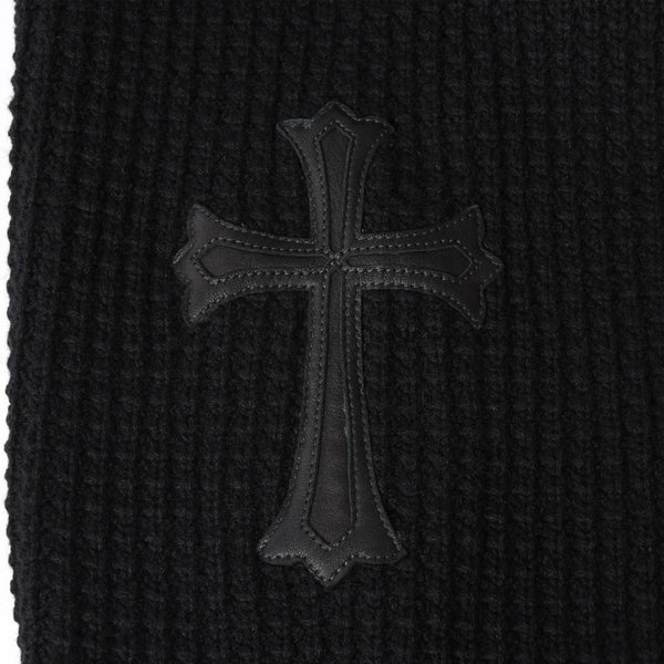 新品同様 CHROME HEARTS クロムハーツ カシミヤ ニットカーディガン サイズM CHクロスパッチ 1パッチ ブラック シルバー925 中古 4a004332