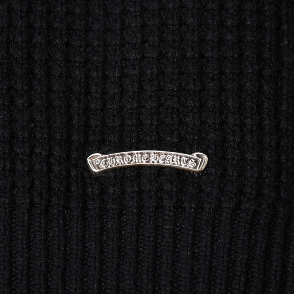 新品同様 CHROME HEARTS クロムハーツ カシミヤ ニットカーディガン サイズM CHクロスパッチ 1パッチ ブラック シルバー925 中古 4a004332