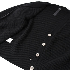 新品同様 CHROME HEARTS クロムハーツ カシミヤ ニットカーディガン サイズM CHクロスパッチ 1パッチ ブラック シルバー925 中古 4a004332