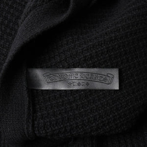 新品同様 CHROME HEARTS クロムハーツ カシミヤ ニットカーディガン サイズM CHクロスパッチ 1パッチ ブラック シルバー925 中古 4a004332