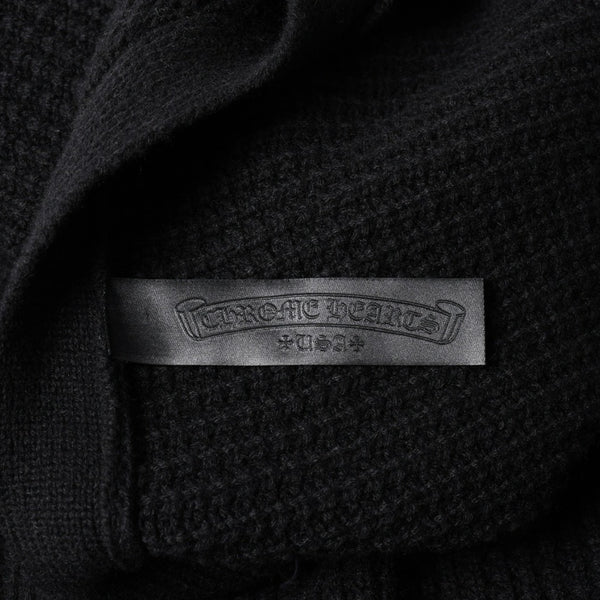 新品同様 CHROME HEARTS クロムハーツ カシミヤ ニットカーディガン サイズM CHクロスパッチ 1パッチ ブラック シルバー925 中古 4a004332