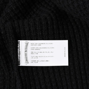 新品同様 CHROME HEARTS クロムハーツ カシミヤ ニットカーディガン サイズM CHクロスパッチ 1パッチ ブラック シルバー925 中古 4a004332