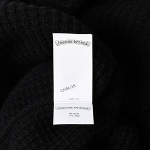 新品同様 CHROME HEARTS クロムハーツ カシミヤ ニットカーディガン サイズM CHクロスパッチ 1パッチ ブラック シルバー925 中古 4a004332