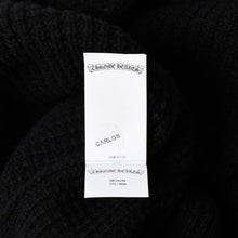 画像をギャラリービューアに読み込む, 新品同様 CHROME HEARTS クロムハーツ カシミヤ ニットカーディガン サイズM CHクロスパッチ 1パッチ ブラック シルバー925 中古 4a004332