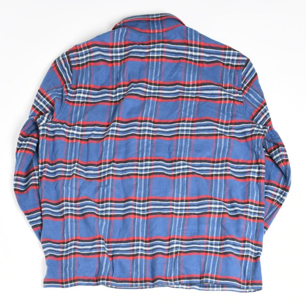 極美品 CHROME HEARTS クロムハーツ 長袖シャツ WORK DOG ワークドッグ ブルー レッド チェックシャツ クロスボタン サイズXL 中古 4a004270