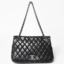 画像をギャラリービューアに読み込む, CHANEL シャネル バブルキルト チェーンショルダーバッグ ハンドバッグ 15番台 ラムスキン ブラック シルバー金具 美品 中古 4a004407