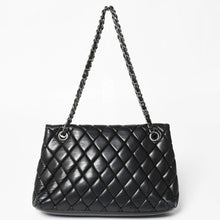 画像をギャラリービューアに読み込む, CHANEL シャネル バブルキルト チェーンショルダーバッグ ハンドバッグ 15番台 ラムスキン ブラック シルバー金具 美品 中古 4a004407