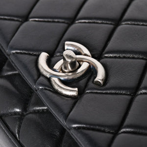 CHANEL Bubble Quilt Chain Shoulder Bag Handbag No. 15 Lambskin Black Silver Hardware Good Condition Used 4a004407