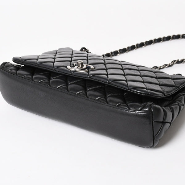 CHANEL Bubble Quilt Chain Shoulder Bag Handbag No. 15 Lambskin Black Silver Hardware Good Condition Used 4a004407