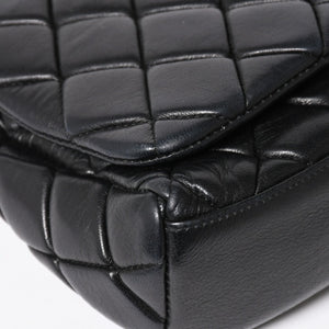 CHANEL Bubble Quilt Chain Shoulder Bag Handbag No. 15 Lambskin Black Silver Hardware Good Condition Used 4a004407