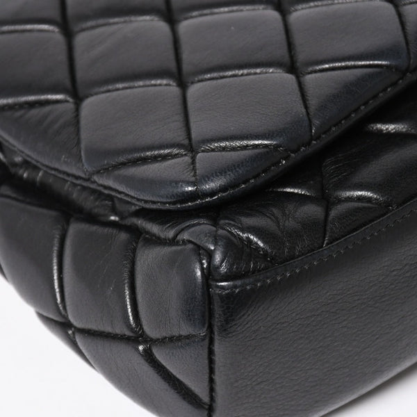 CHANEL Bubble Quilt Chain Shoulder Bag Handbag No. 15 Lambskin Black Silver Hardware Good Condition Used 4a004407