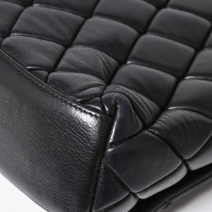 CHANEL Bubble Quilt Chain Shoulder Bag Handbag No. 15 Lambskin Black Silver Hardware Good Condition Used 4a004407