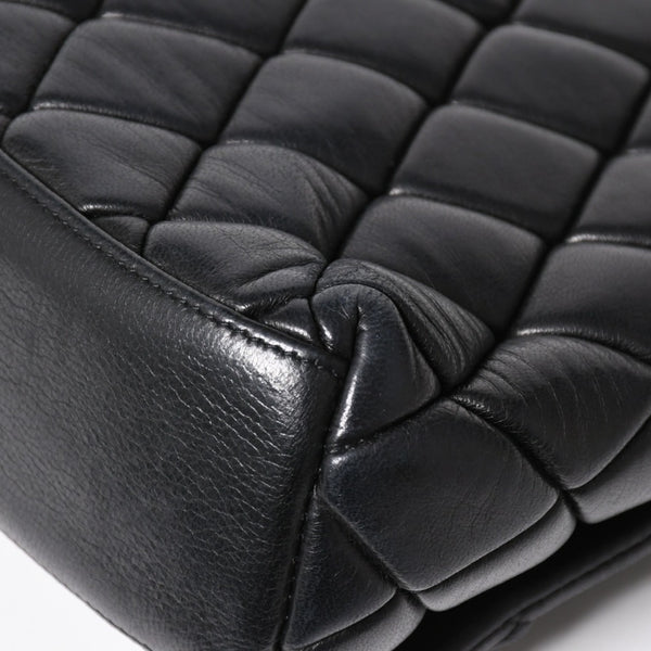 CHANEL Bubble Quilt Chain Shoulder Bag Handbag No. 15 Lambskin Black Silver Hardware Good Condition Used 4a004407