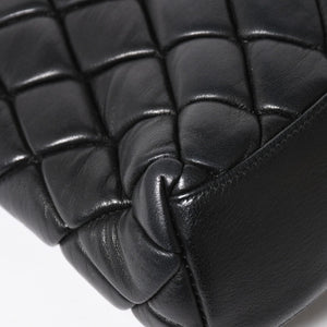 CHANEL Bubble Quilt Chain Shoulder Bag Handbag No. 15 Lambskin Black Silver Hardware Good Condition Used 4a004407