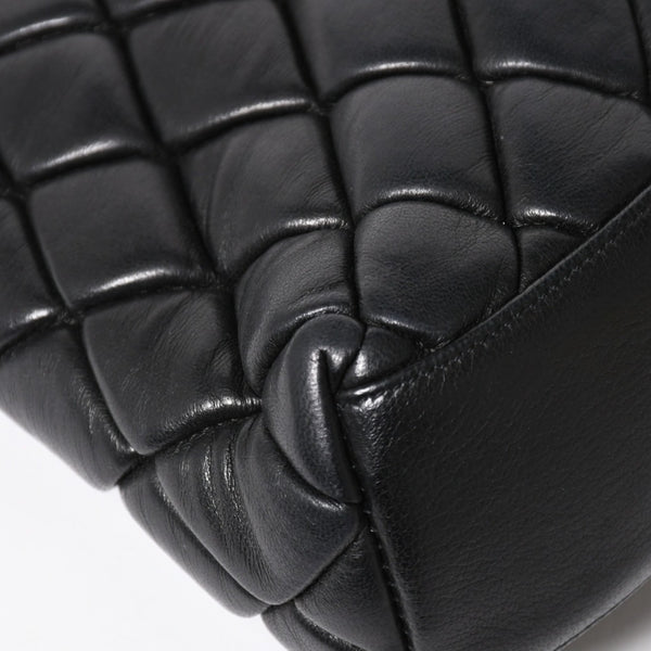 CHANEL Bubble Quilt Chain Shoulder Bag Handbag No. 15 Lambskin Black Silver Hardware Good Condition Used 4a004407