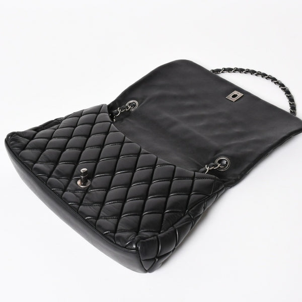 CHANEL Bubble Quilt Chain Shoulder Bag Handbag No. 15 Lambskin Black Silver Hardware Good Condition Used 4a004407