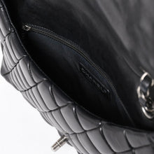 画像をギャラリービューアに読み込む, CHANEL シャネル バブルキルト チェーンショルダーバッグ ハンドバッグ 15番台 ラムスキン ブラック シルバー金具 美品 中古 4a004407