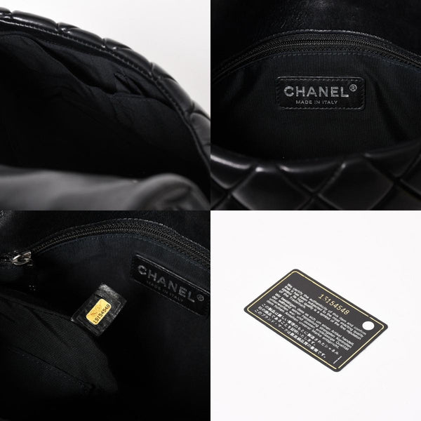 CHANEL Bubble Quilt Chain Shoulder Bag Handbag No. 15 Lambskin Black Silver Hardware Good Condition Used 4a004407