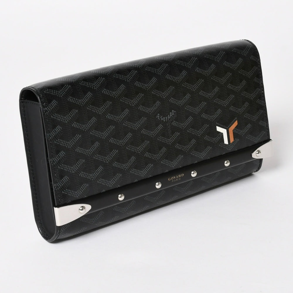 極美品 GOYARD ゴヤール MONTE CARLO PM モンテカルロ PM クラッチバッグ 2WAY 限定カラー ジェットブラック シルバー金具 中古 4a004368