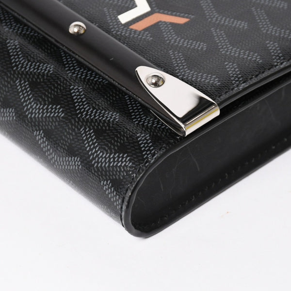 Very good condition GOYARD MONTE CARLO PM Monte Carlo PM clutch bag 2WAY limited color jet black silver hardware used 4a004368