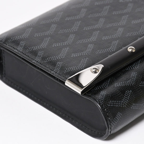 Very good condition GOYARD MONTE CARLO PM Monte Carlo PM clutch bag 2WAY limited color jet black silver hardware used 4a004368
