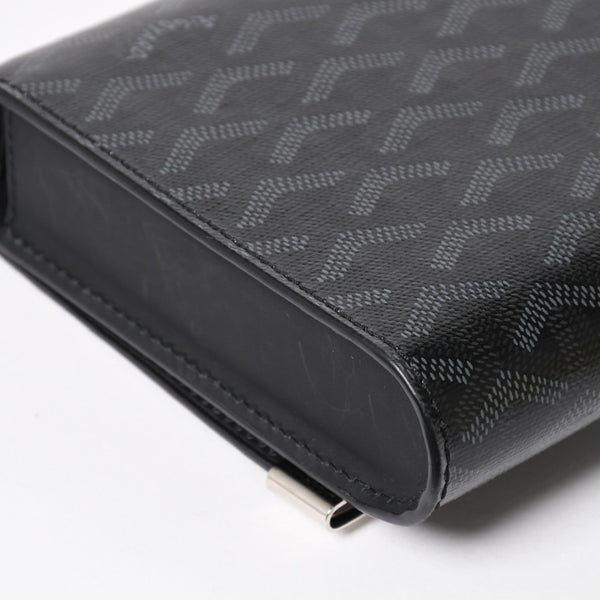 Very good condition GOYARD MONTE CARLO PM Monte Carlo PM clutch bag 2WAY limited color jet black silver hardware used 4a004368